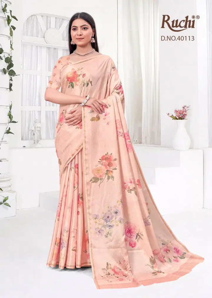 Saisha Vol 2 By Ruchi Tussar Silk Printed Saree Suppliers In India